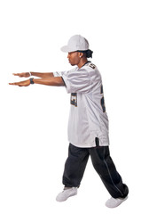 Young hip-hop dancer on white