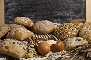 Loaf of bread over background