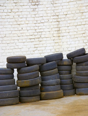 Fototapeta na wymiar Worn tires