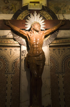 Christ on the cross - Barcelona - church Sagrad cor de Jesus