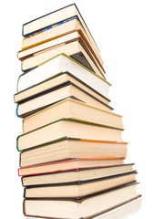 stack of books isolated