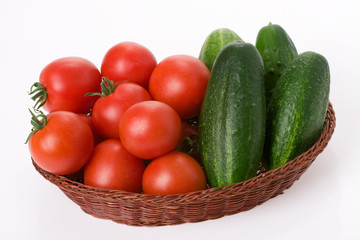 tomatoes and cucumbers