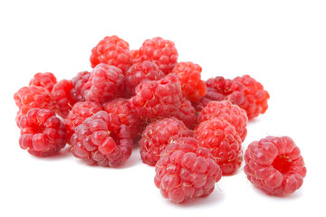 Fresh raspberries isolated on white