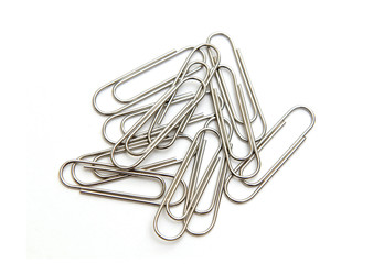 Paper clips isolated on white background
