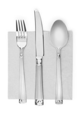kitchen utensils. fork, knife and spoon