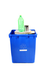 Recycling blue bin