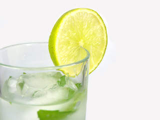ice coctail on white background