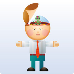 Alien inside an head controlling an human.