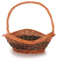 Empty basket. Clipping path