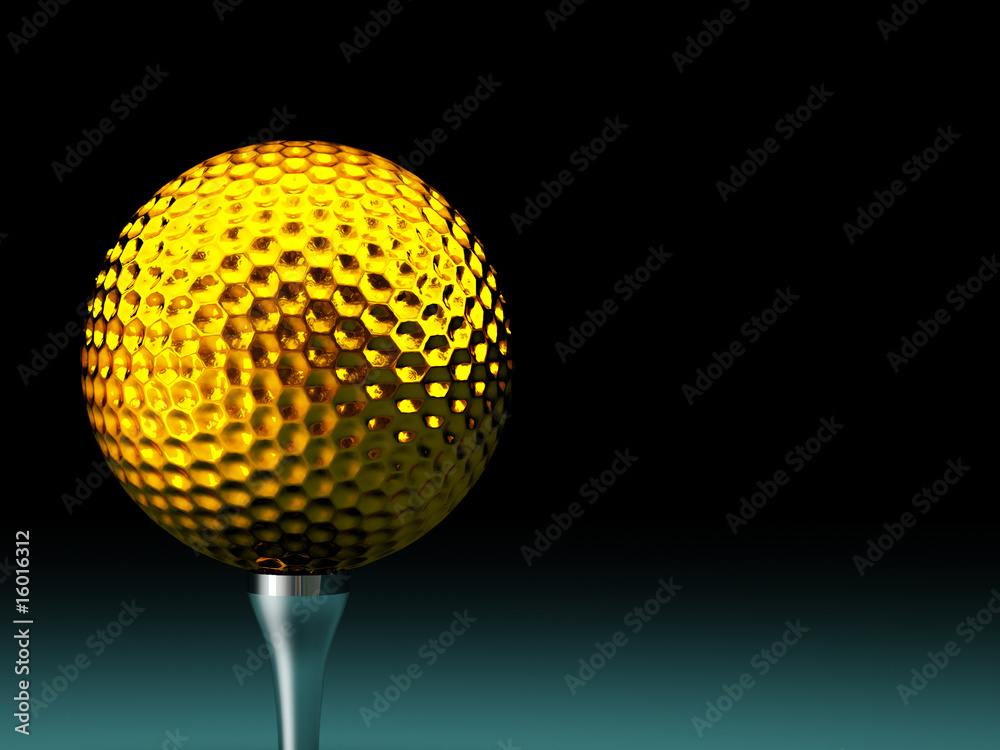 Wall mural gold golf ball