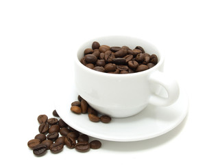 The cup of coffee beans