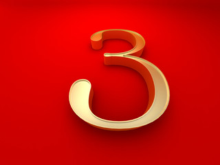 Number   on red background