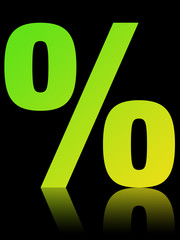 Por ciento rebaja color