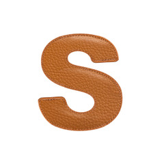 Letter S made of leather