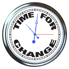 Time for Change - Clock with Shiny Metal Frame