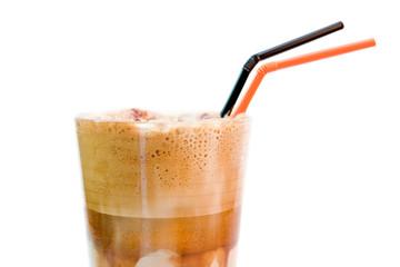 greek cold coffee - frappe isolated on white