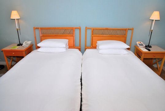 Twin Beds In Hotel