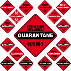 h1n1 schild quarantäne