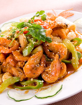 Chinese food - Cooked shrimps