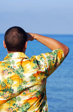 Man Looking Out To Sea