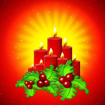 Candele di Natale-Christmas Candles-Bougies de Noël