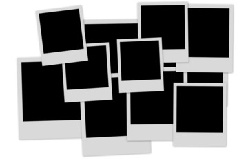 empty photo frames pile