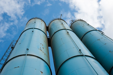 Blue silos