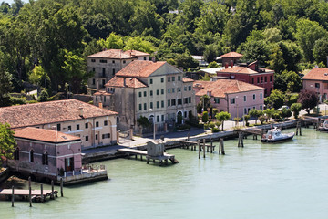 Fototapeta na wymiar Pilot Boat at Venice Docks