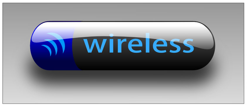 Button wireless blau