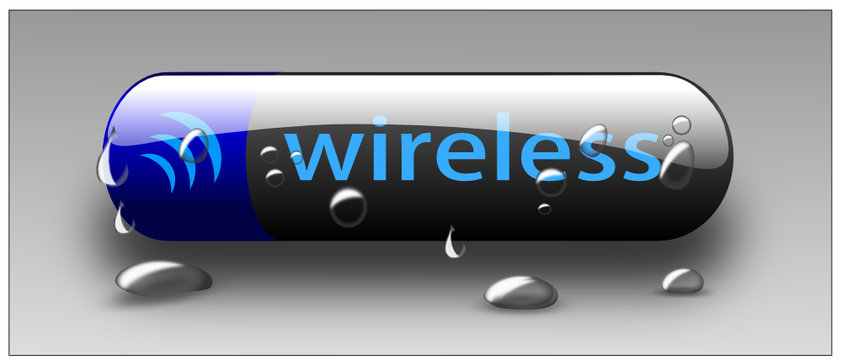Button Wireless blau Tropfen