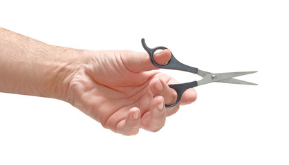 Hand with scissors