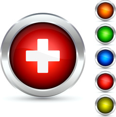 Switzerland flag button. Vector illustration