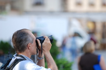 Tourist beim fotografieren
