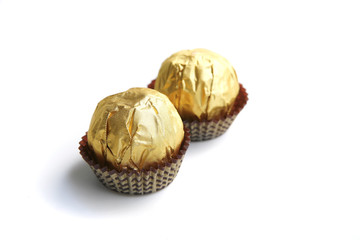 candy in golden foil
