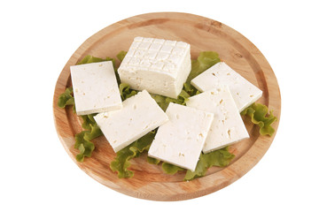 white goat cheese served