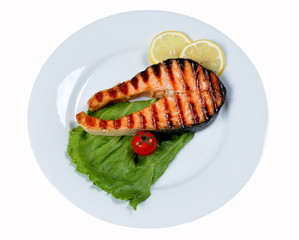 grilled fish with fresh vegetable