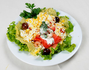 Shrimp salad with sweet dressing
