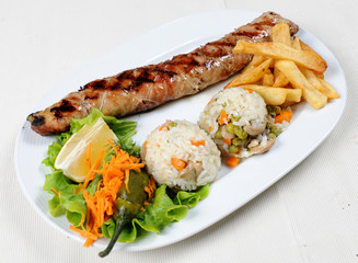 Roll grilled meat