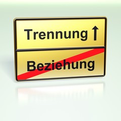 Ausgangsschild - Trennung Beziehnung