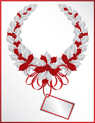 Obraz premium Traditional Christmas garland with holly berries