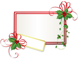 Obraz premium Christmas card with holly berries
