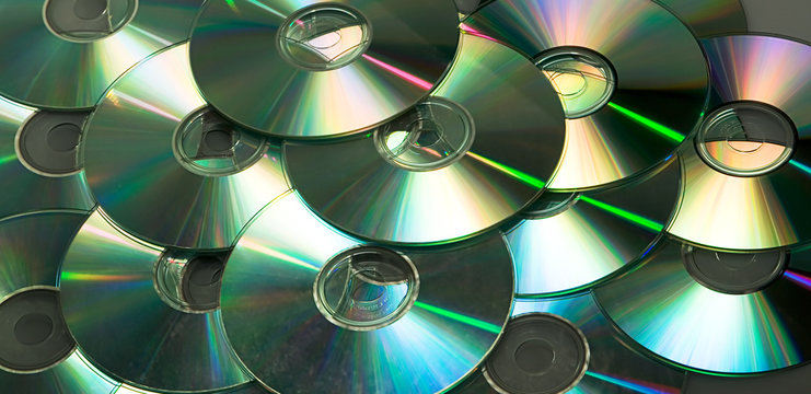 heap of dvd, cd disks
