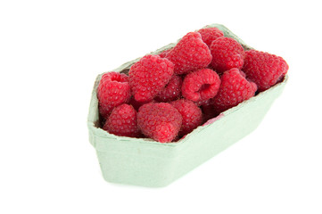 Raspberries in carton