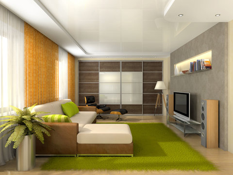 Living-room in the modern apartment