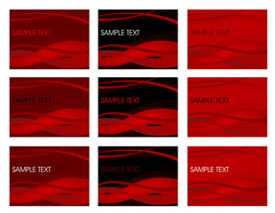 Abstract vector red background set
