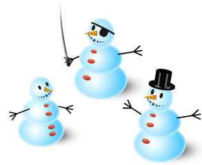 Isolated Snowmen