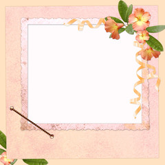 Abstract background with frame and flowers