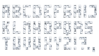 Eiswürfelalphabet Weiß