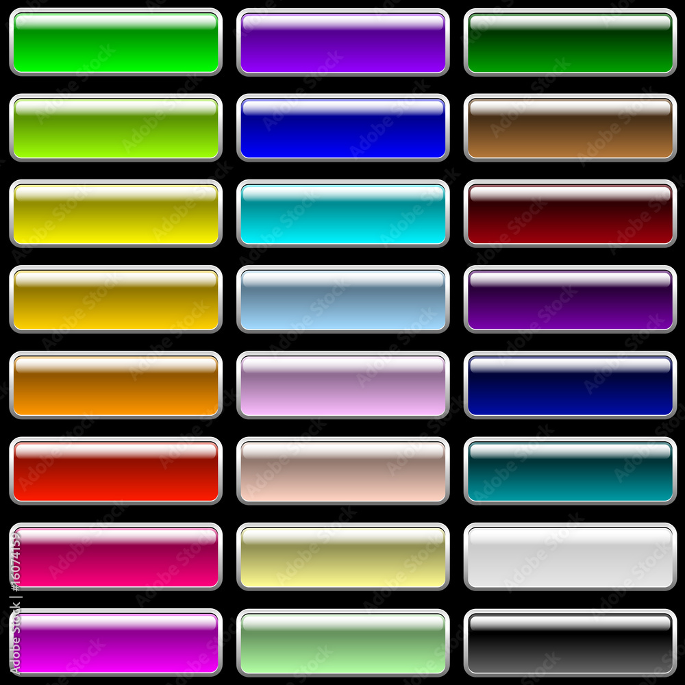 Wall mural vector set of glossy rectangular varicolored buttons