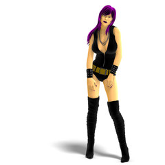 Fototapeta premium attractive cartoon girl